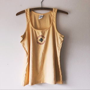 Vintage Y2K Tommy Hilfiger butter yellow lifeguard Womens tank top‎ XL